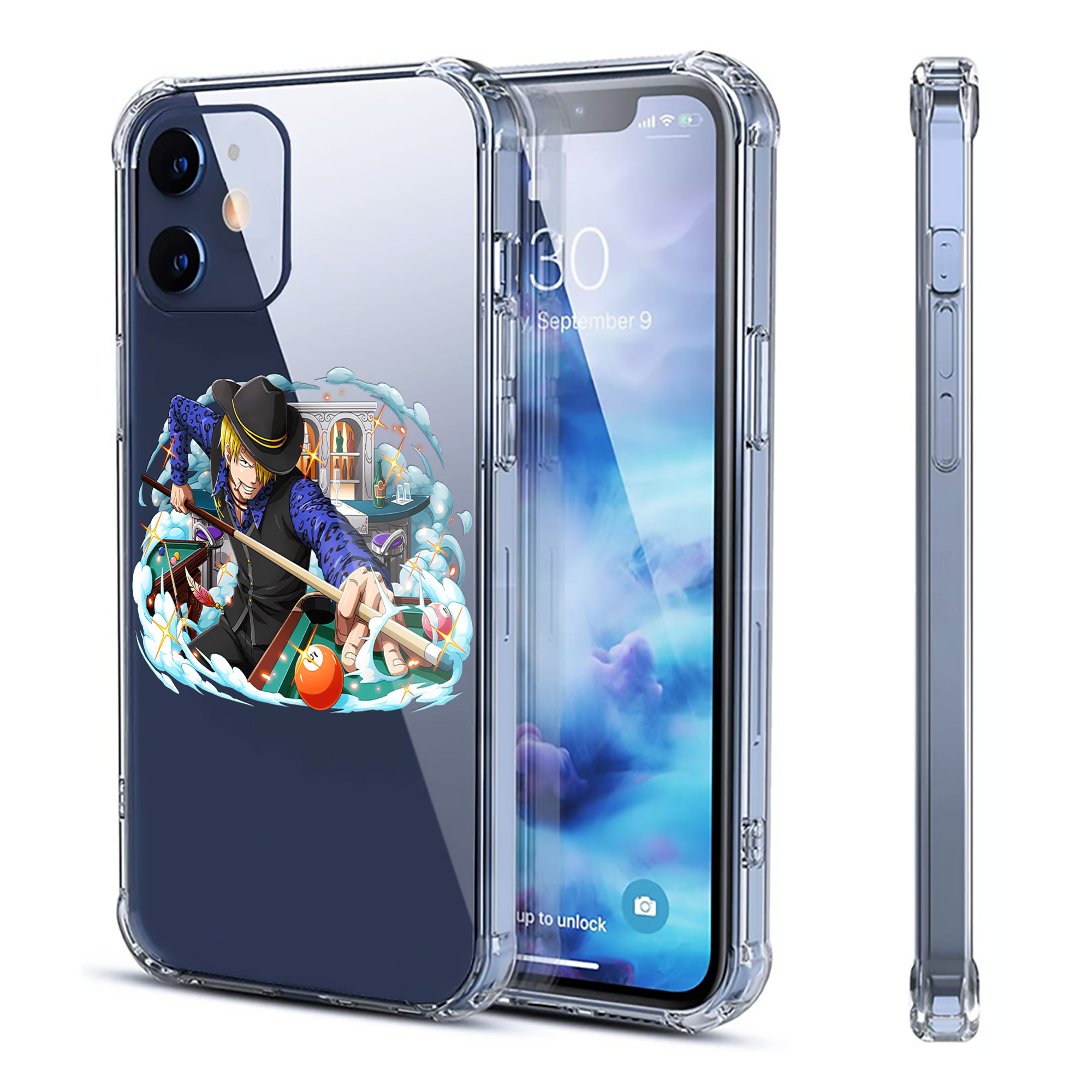 （画像用） ワンピース サンジ ONE PIECE Sanji 【iPhone 12シリーズ対応】透明スマホケース（クリアソフトケース）